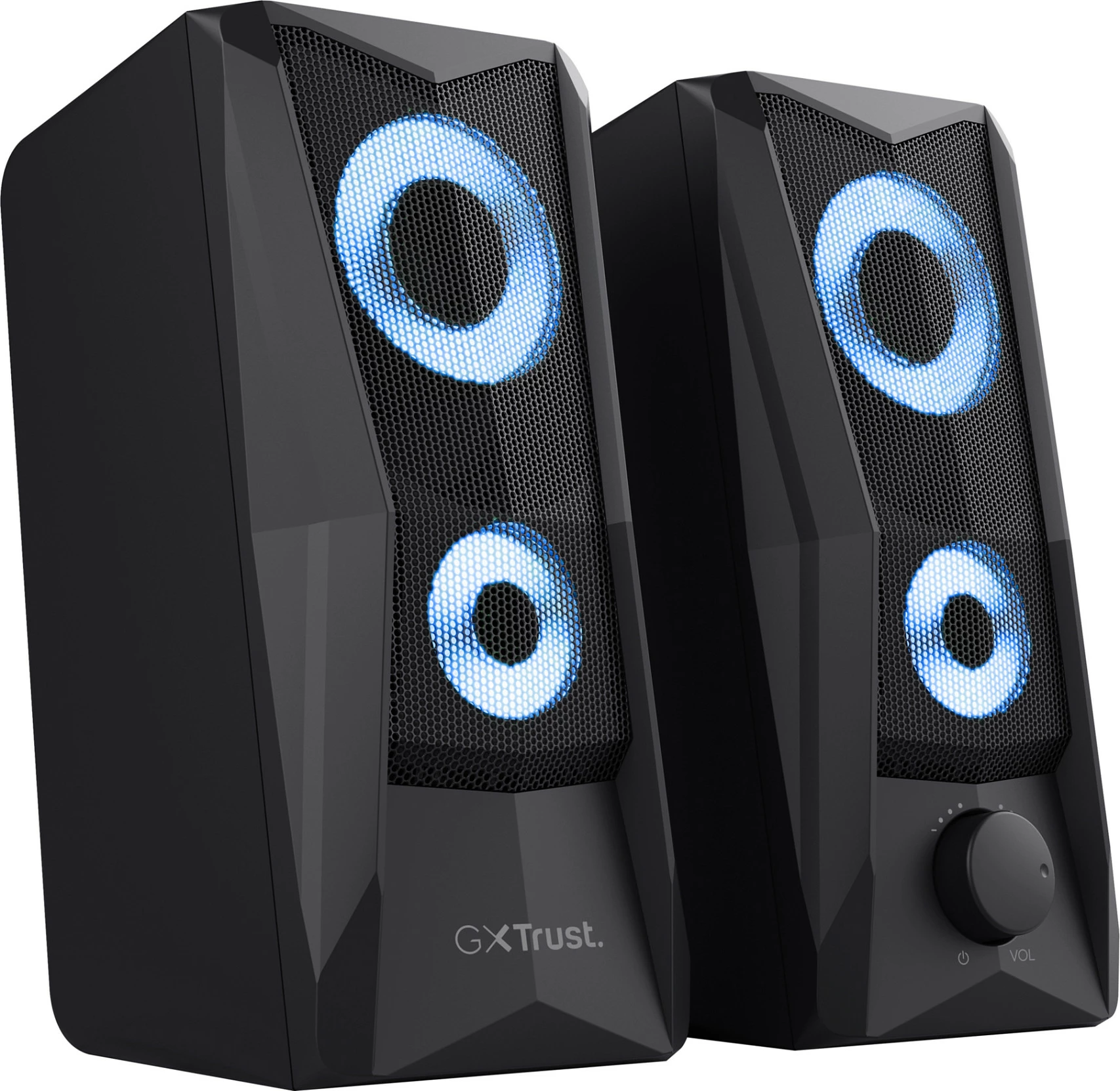 Altoparlantë Trust GXT606B Javv, 2.0, 12W RMS, AUX 3.5mm, USB, LED, i zi