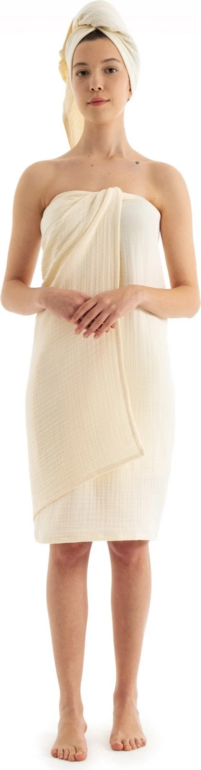Set peshqirësh (2 copë), muslin, ngjyrë ecru
