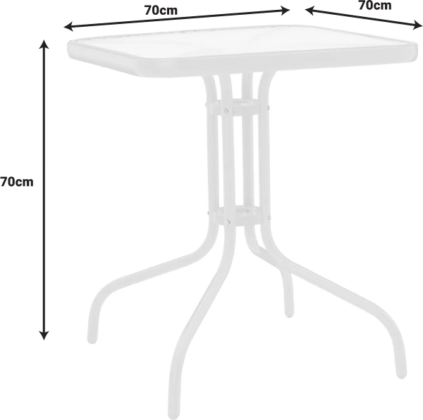 Tavolinë me karrige, ngjyrë e bardhë,, 70x70x70cm