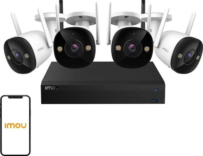 Set survejimi CCTV IMOU Kit-Lite Wi‑Fi, 4 kamera Bullet 2 1080p, NVR 4-kanalësh me HDD 1TB