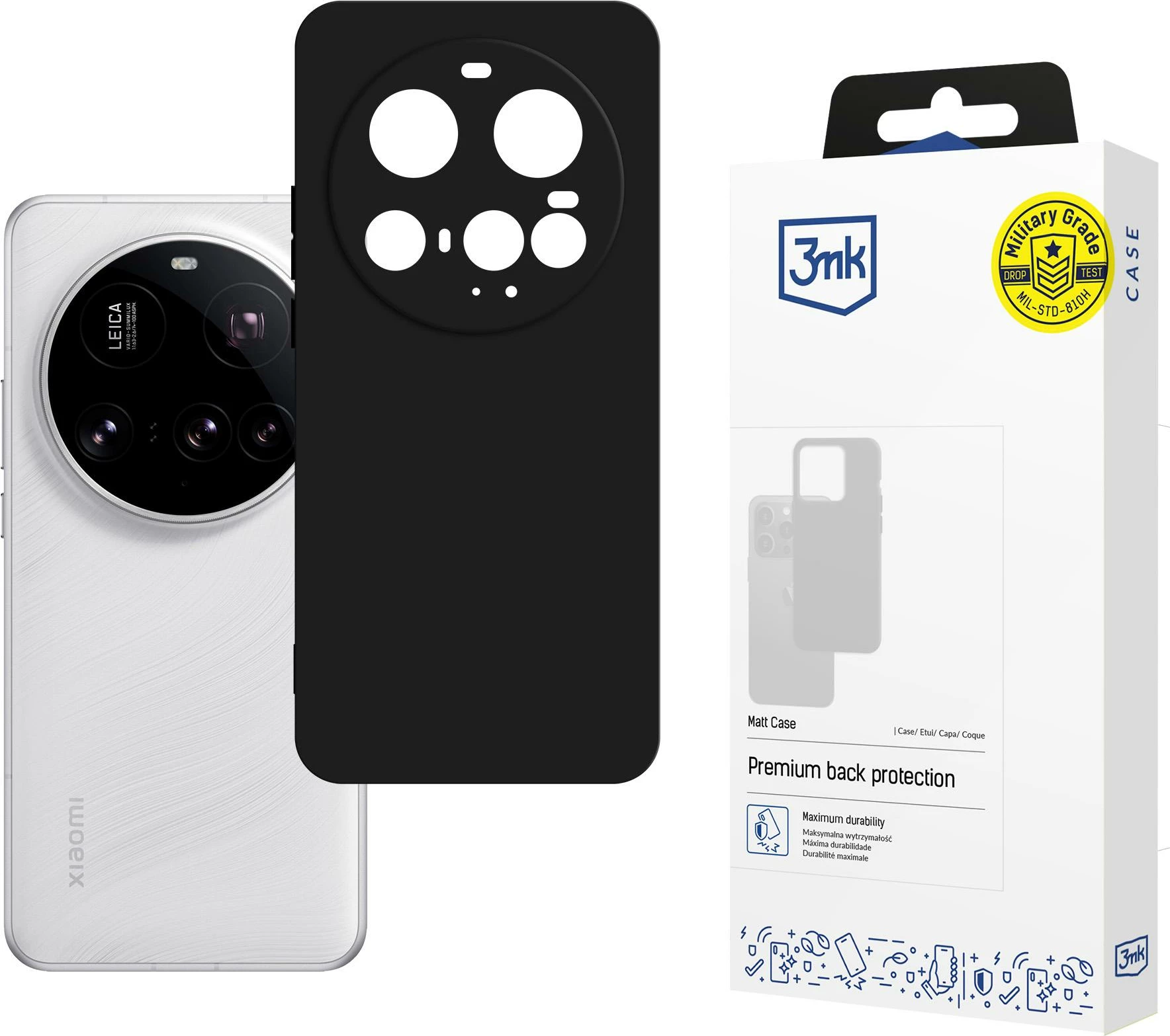 Mbështjellës 3mk Matt Case për Xiaomi 15 Ultra, i zi mat