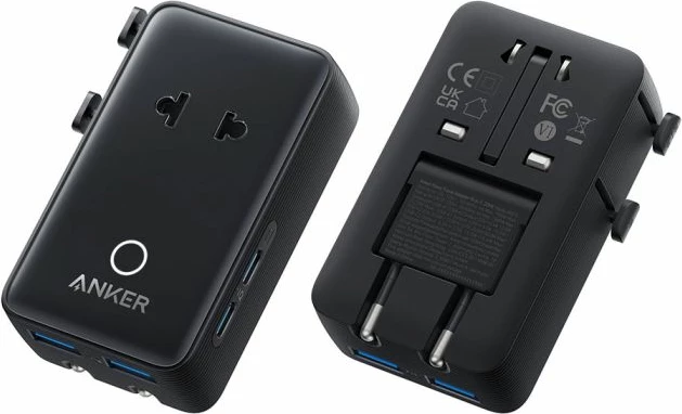 Adapter udhëtimi ANKER Nano A9215H11, 5-në-1, 20W, 2x USB-C + 2x USB-A + prizë AC, i zi