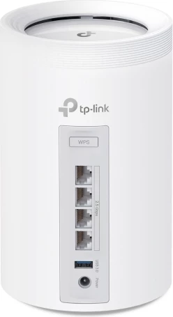 Sistem mesh Wi‑Fi 7 TP-Link Deco BE65 BE9300 tri-band, 4×2.5GbE për njësi, USB 3.0, e bardhë, paketë 2 copë