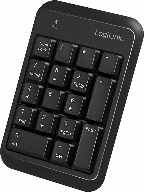 Tastierë numerike LogiLink ID0201, Bluetooth V5.1, 17 taste, wireless, e zezë