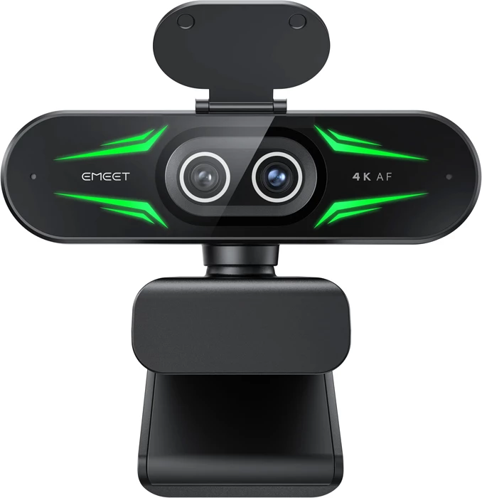 Webkamerë EMEET SmartCam C60E 4K Dual, 4K@30fps/1080p@60fps, dy lente, 11x zoom, USB-C, e zezë, set me telekomandë