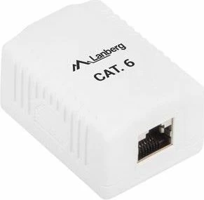 Prizë rrjeti Lanberg OS6-0001-W Cat.6, 1x RJ45 e ekranizuar, montim sipërfaqësor, e bardhë