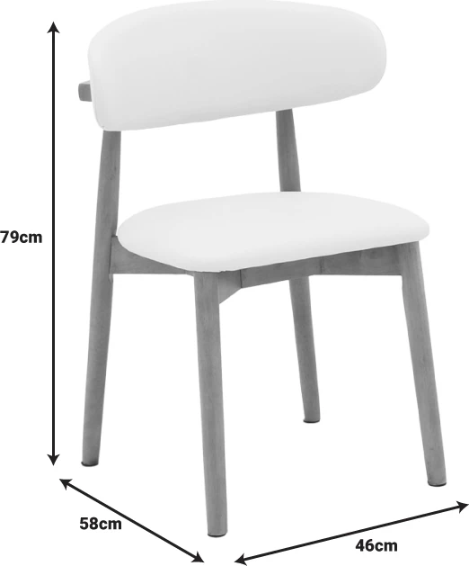 Karrige prej druri gome dhe pu, ngjyrë arre dhe bezhë, 46x58x79cm