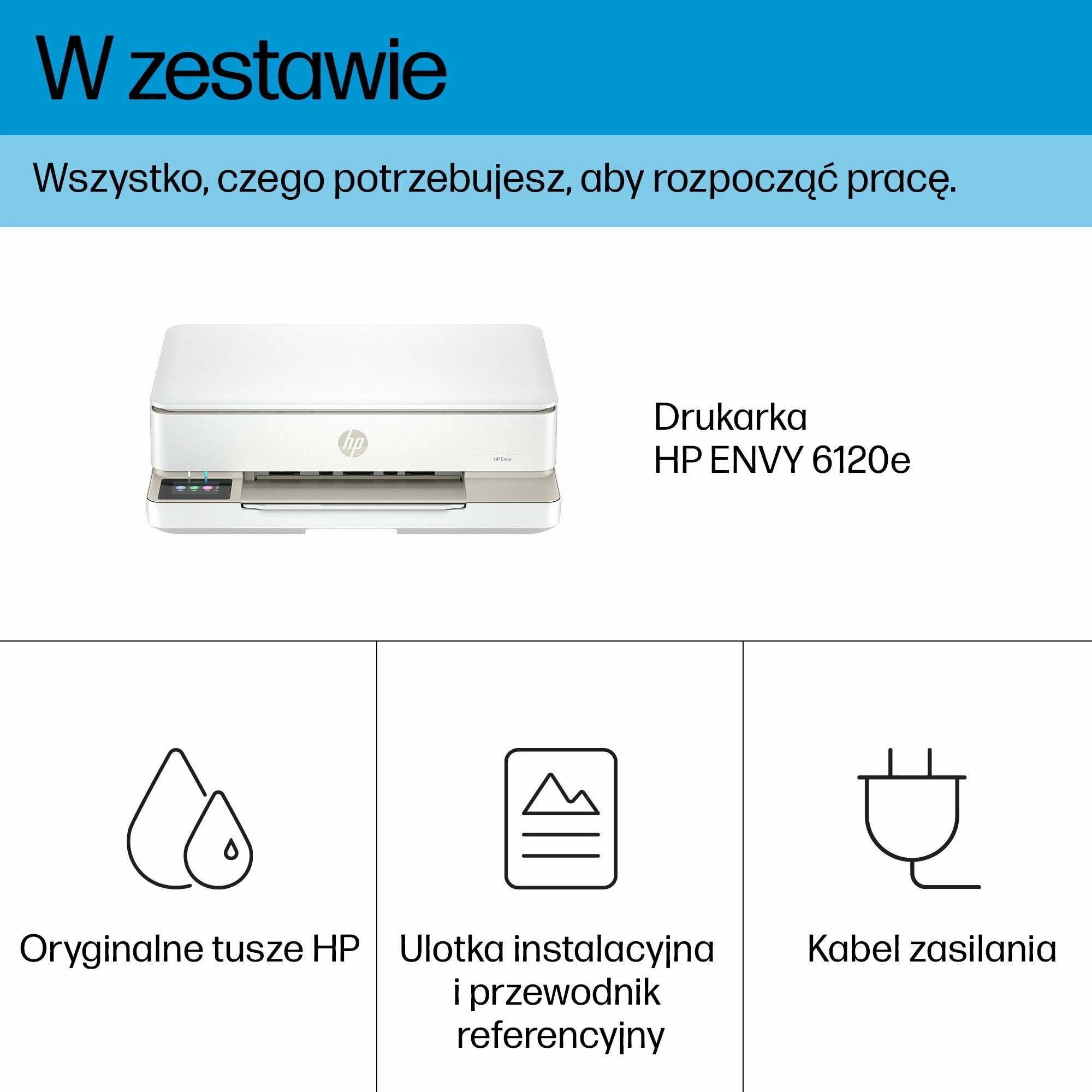 Printer multifunksional HP ENVY 6120e (714L8B) A4, inkjet, Wi‑Fi, printim dyanshëm, ekran me prekje, bardhë/bezhë
