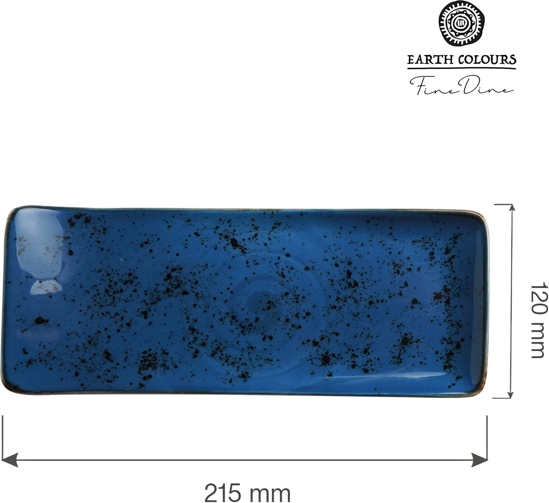 Pjatë servimi porcelani Fine Dine Iris 215x120 mm, blu, set 6 copë