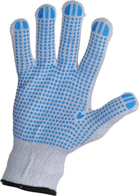 Doreza pune LAHTI PRO L240410W, 10\", pambuk/poliester me pika PVC antirrëshqitëse, blu/bardhë, 12 palë