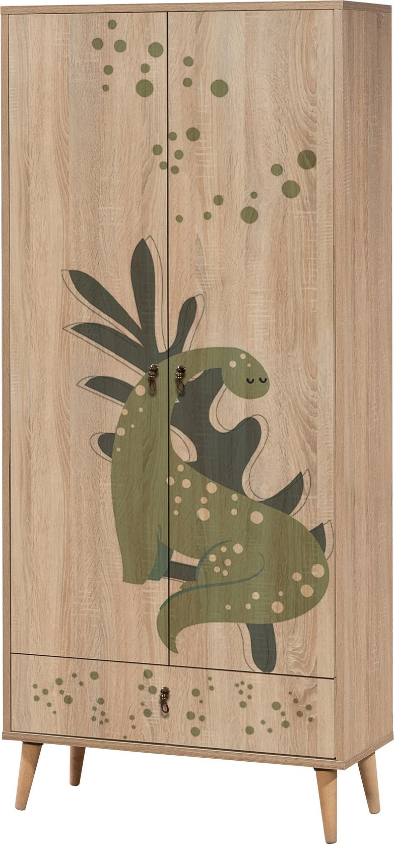 Dollap Hanah Home, City Gradrop Dino, shumëngjyrësh, me rafte të shumta, 80x190x45cm