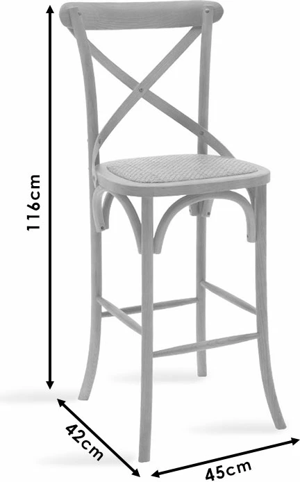 Karrige për bar Reid, dru, ngjyrë arre të çelur - ratan kafe