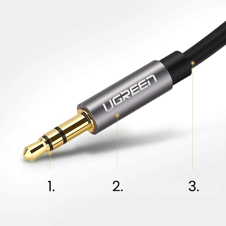Kabllo audio AUX Ugreen AV119 10737, 5m, mini jack 3.5mm, e zezë