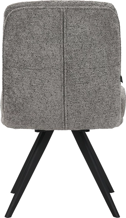 Karrige rrotulluese Novo, stof boucle antracit, këmbë metalike të zeza, 65.5x50x90cm, set prej 2 copash