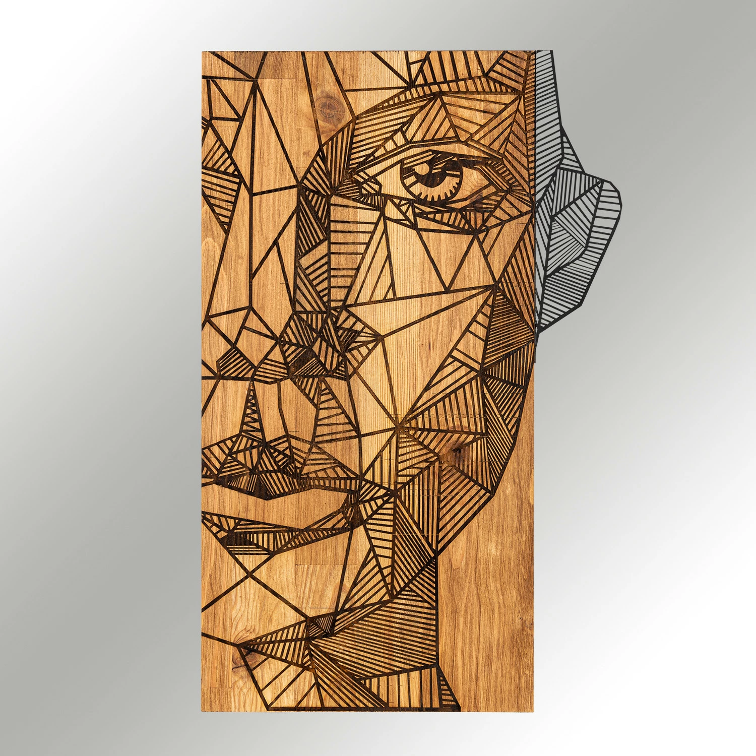 Aksesor dekorativ muri, dru dhe metal, Wallity Nazo, ngjyrë e zezë dhe arre, 37x58cm