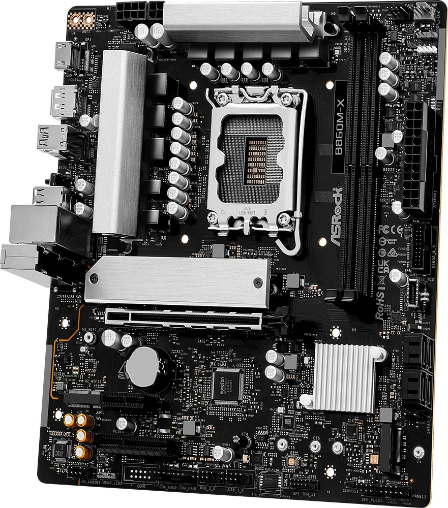 Pllakë amë ASRock B860M-X, micro ATX, LGA1851, DDR5, E zezë
