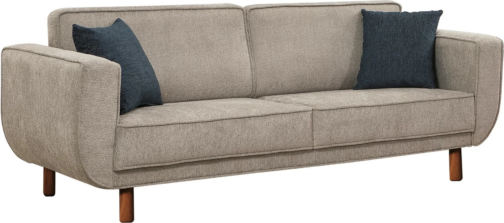 Set divan-krevat Atelier del Sofa, Lorus, ngjyrë arre, gri