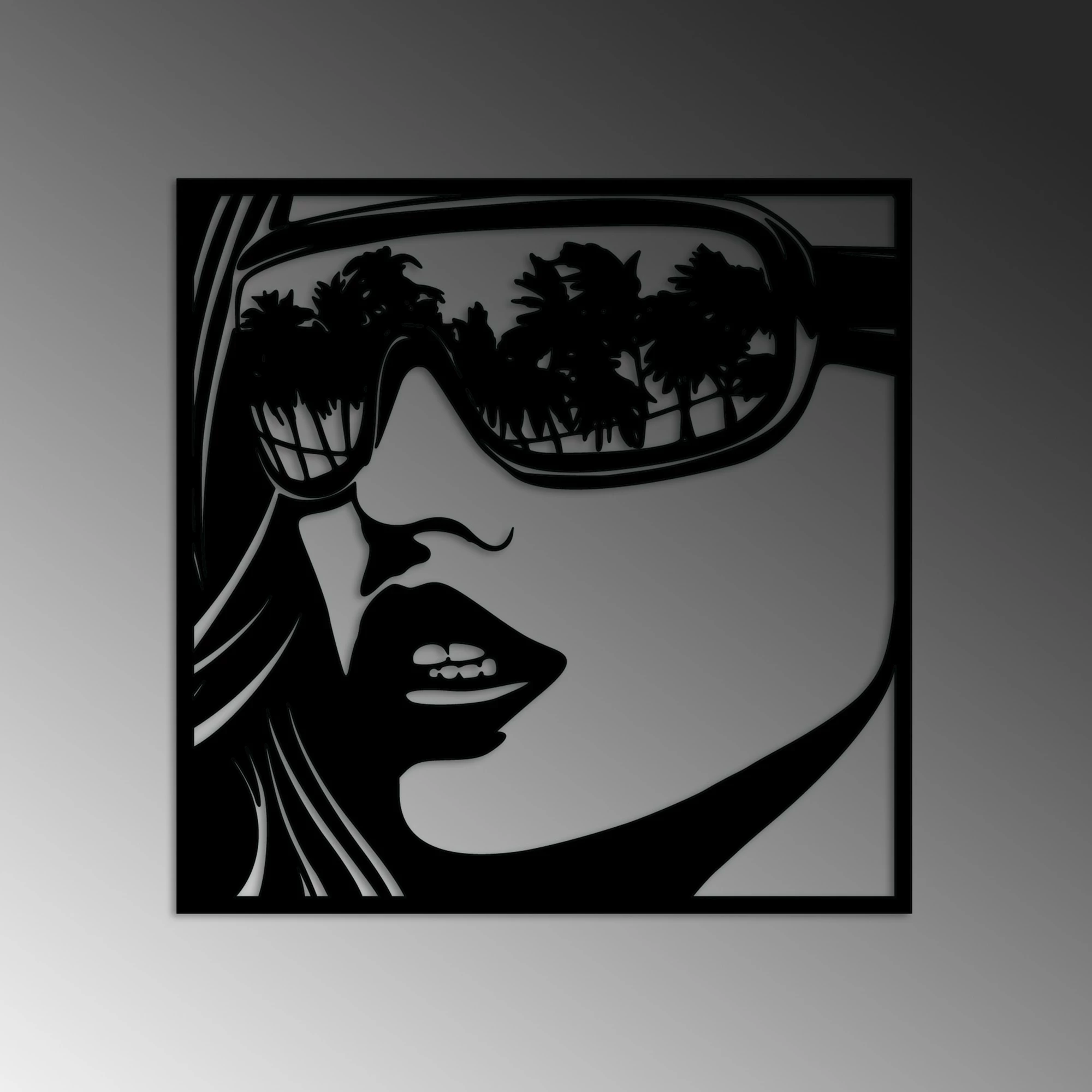 Aksesor dekorativ metalik për mur, Wallity, Miami Beach