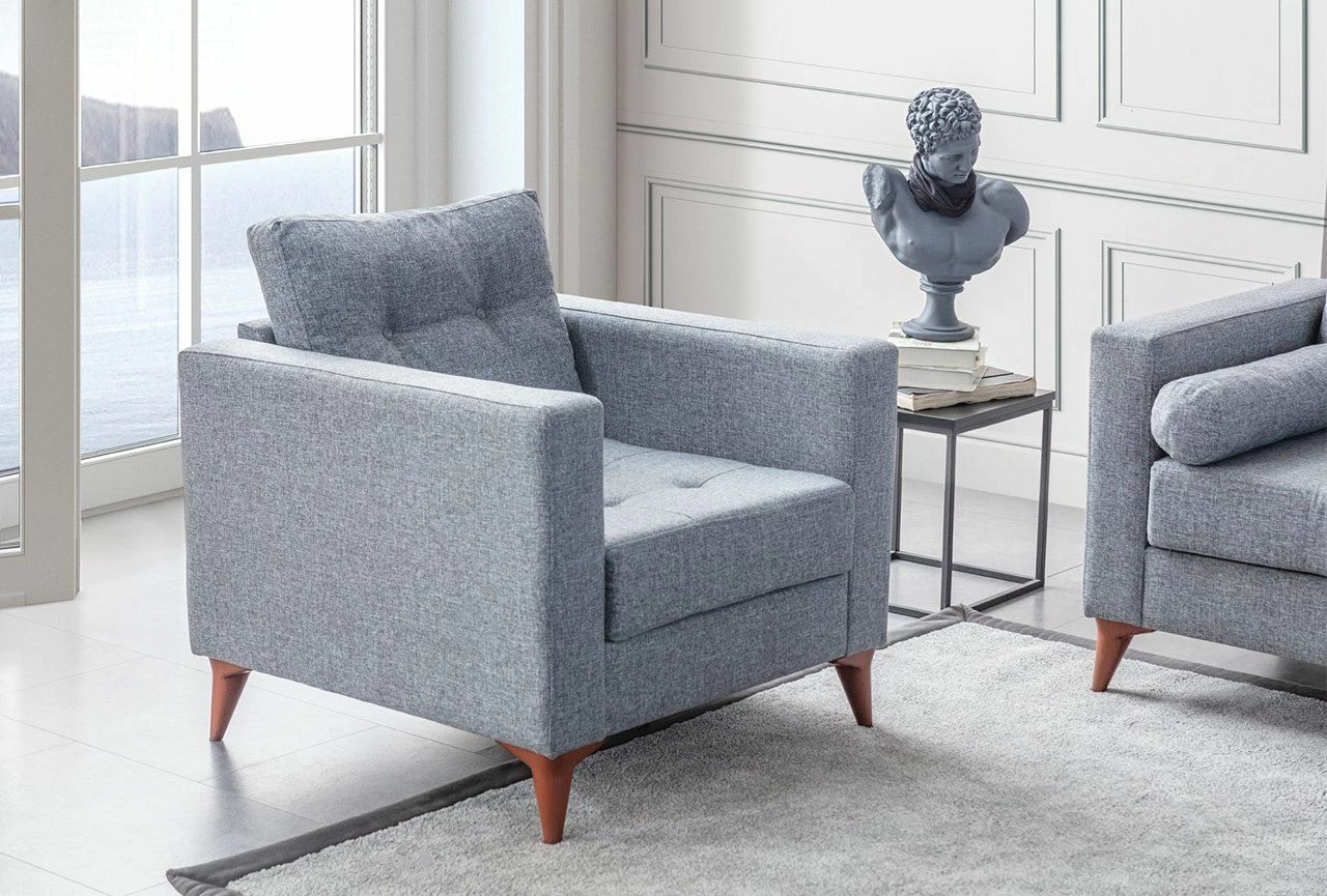 Karrige Wing Atelier del Sofa, ngjyrë gri, Kraft