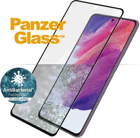 Xham mbrojtës PanzerGlass për Samsung Galaxy S21 FE, antibakterial, me kornizë të zezë