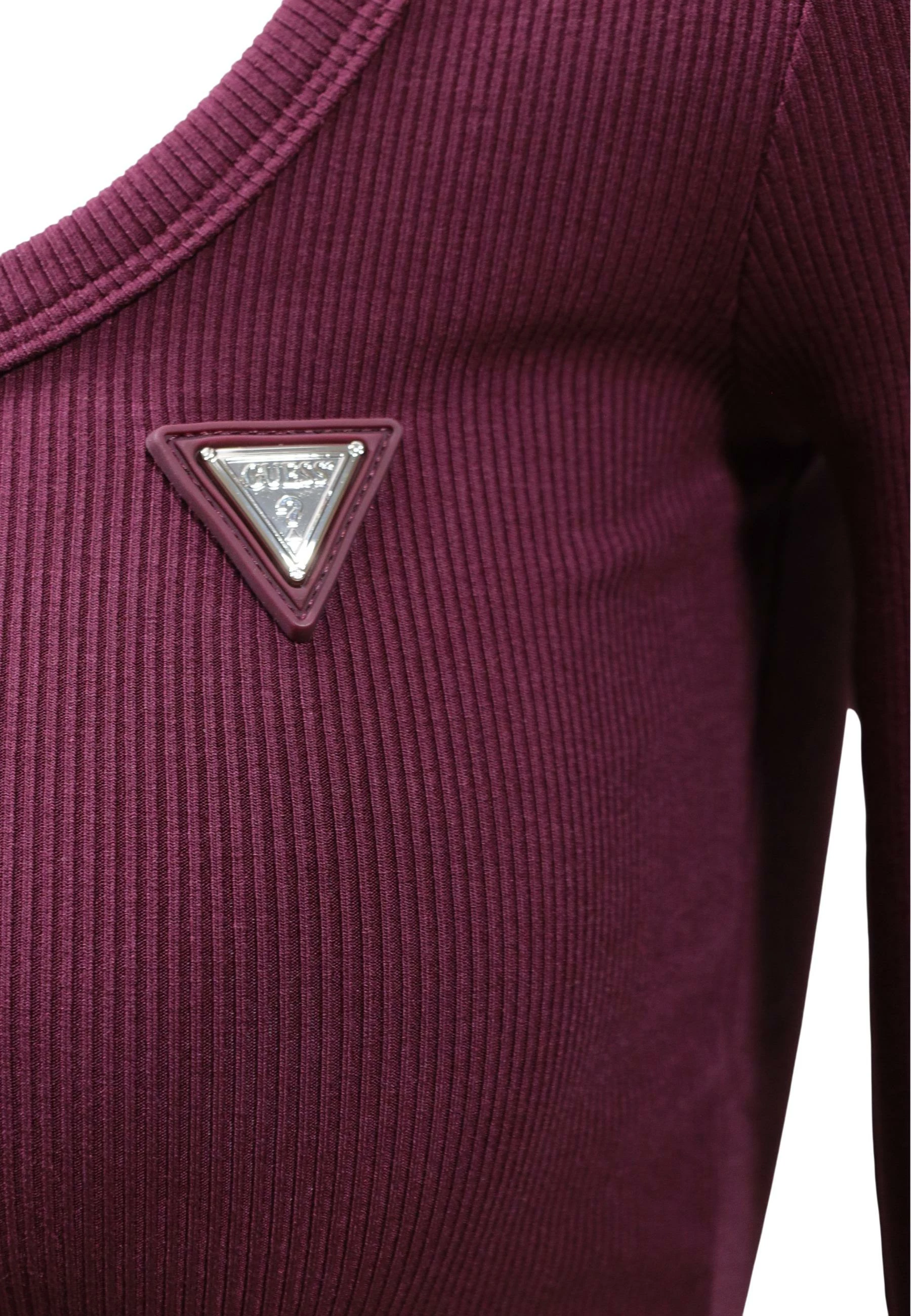 Maicë me mëngë të gjata Guess COLETTE LS RIB TOP V4BP07 K8RT2, për femra, bordeaux [Madhësia: M]