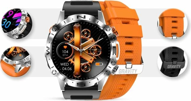 Smartwatch Gravity për të gjithë, e zezë