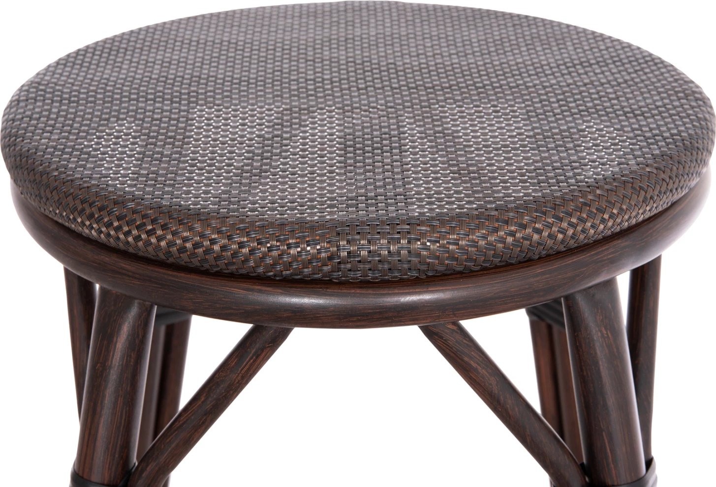 Karrige për bar mesatare alumini CHINO FH6286.01 pamje bambuje & tekstilene ngjyrë kafe 43x43x65Hcm