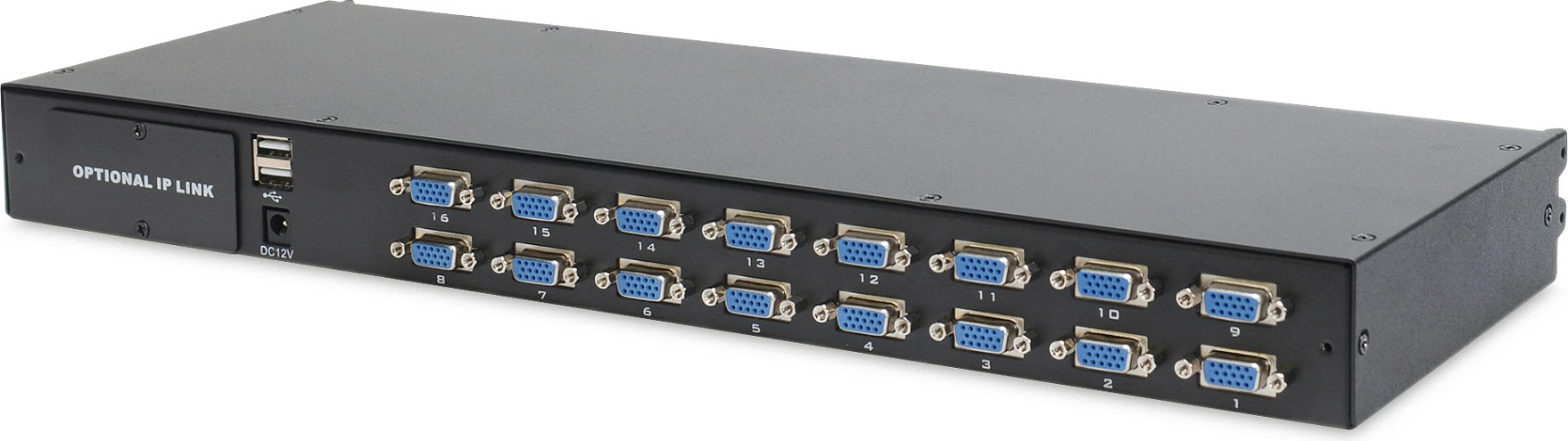 Konsole rackmount Digitus 19 inç, KVM 16 porta, tastierë QWERTZ, touchpad, e zezë