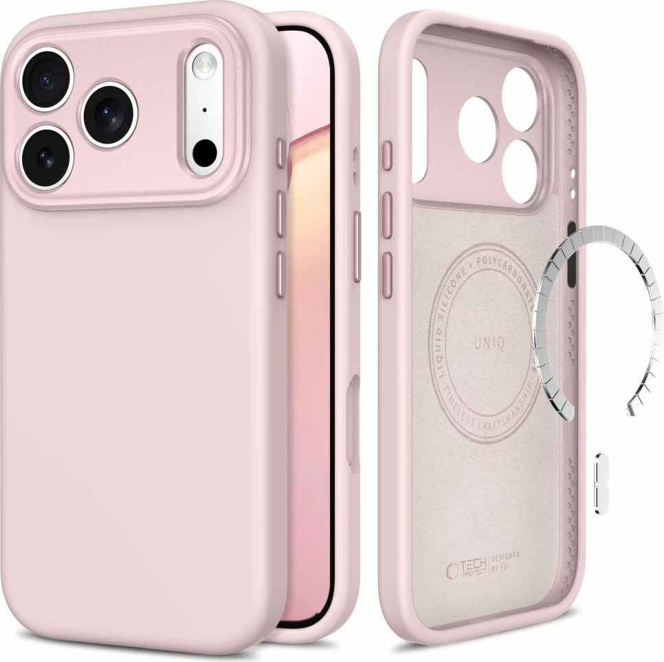 Mbështjellës Tech-Protect Uniq MagSafe CC për iPhone 18 Pro Max / 17 Pro Max, MagSafe, rozë, 1 copë