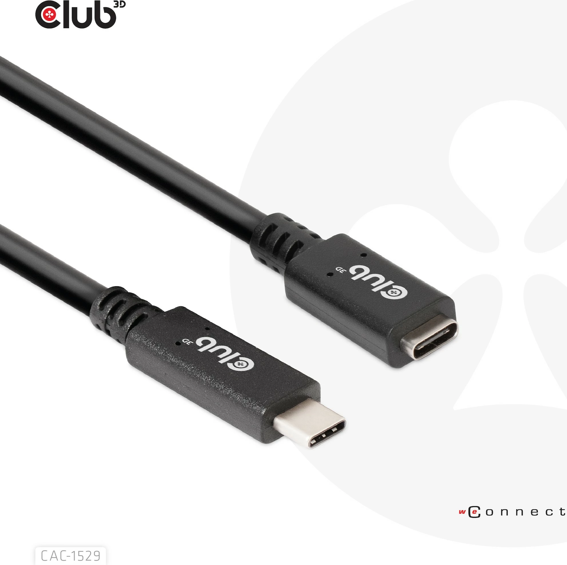 Kabllo USB-C Club3D 1m zgjatues, 5Gbps, e zezë
