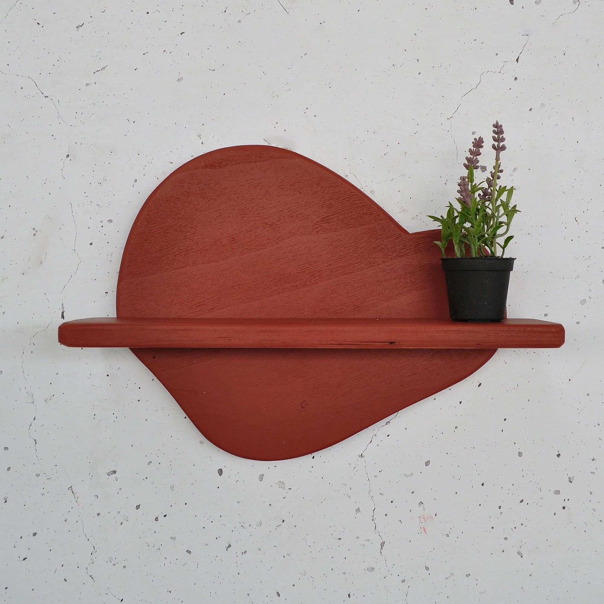 Raft dekorativ prej druri për mur, ngjyrë portokalli, Skye Decor, Meh225