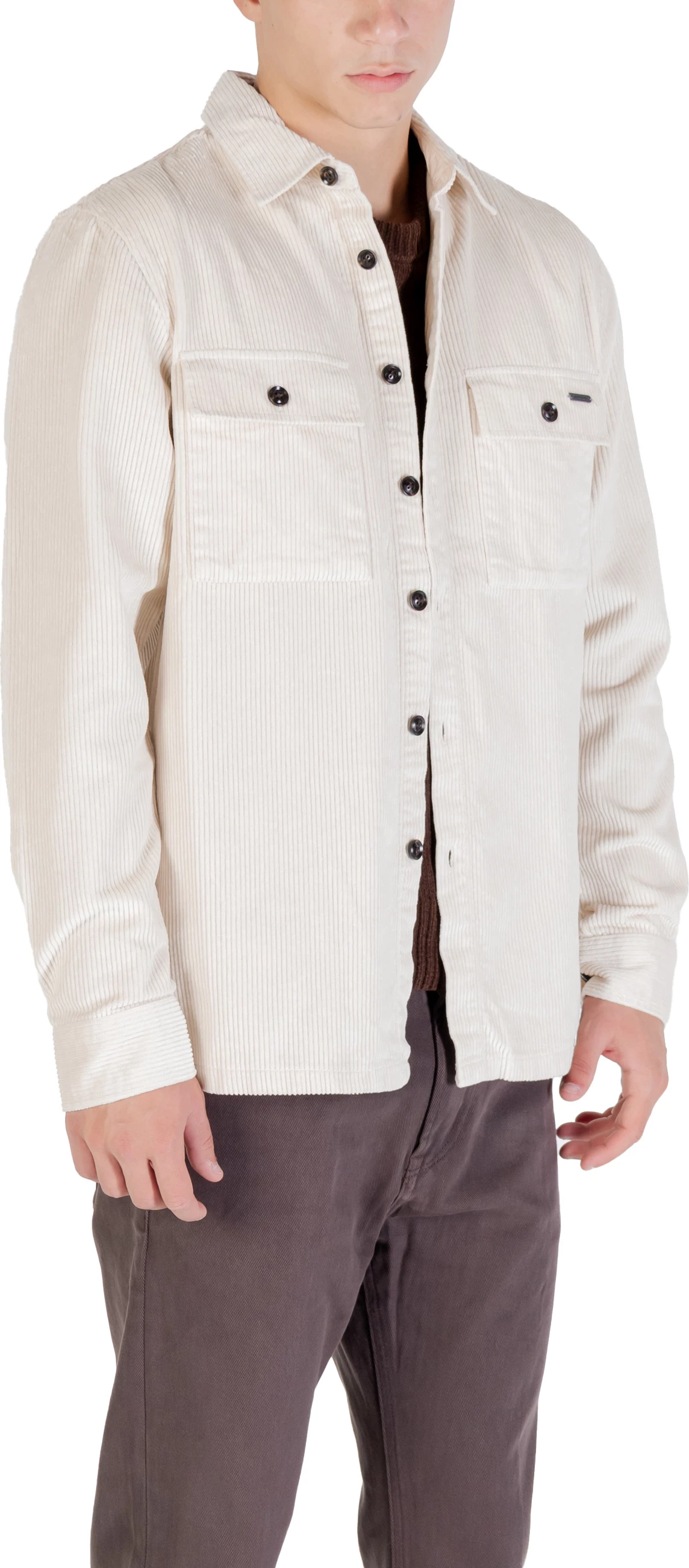 Këmishë overshirt për meshkuj Gianni Lupo GL7820S, krem e çelët [Madhësia: XL]