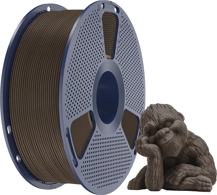 Filament për printim 3D Sunlu Wood Wal, efekt dru 15% pluhur druri, Walnut