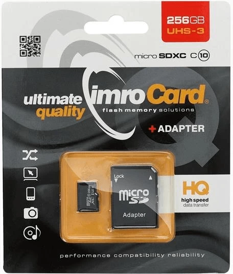 Kartelë memorje microSDXC IMRO 22529 256GB UHS-3 Class 10, 85MB/s, me adapter
