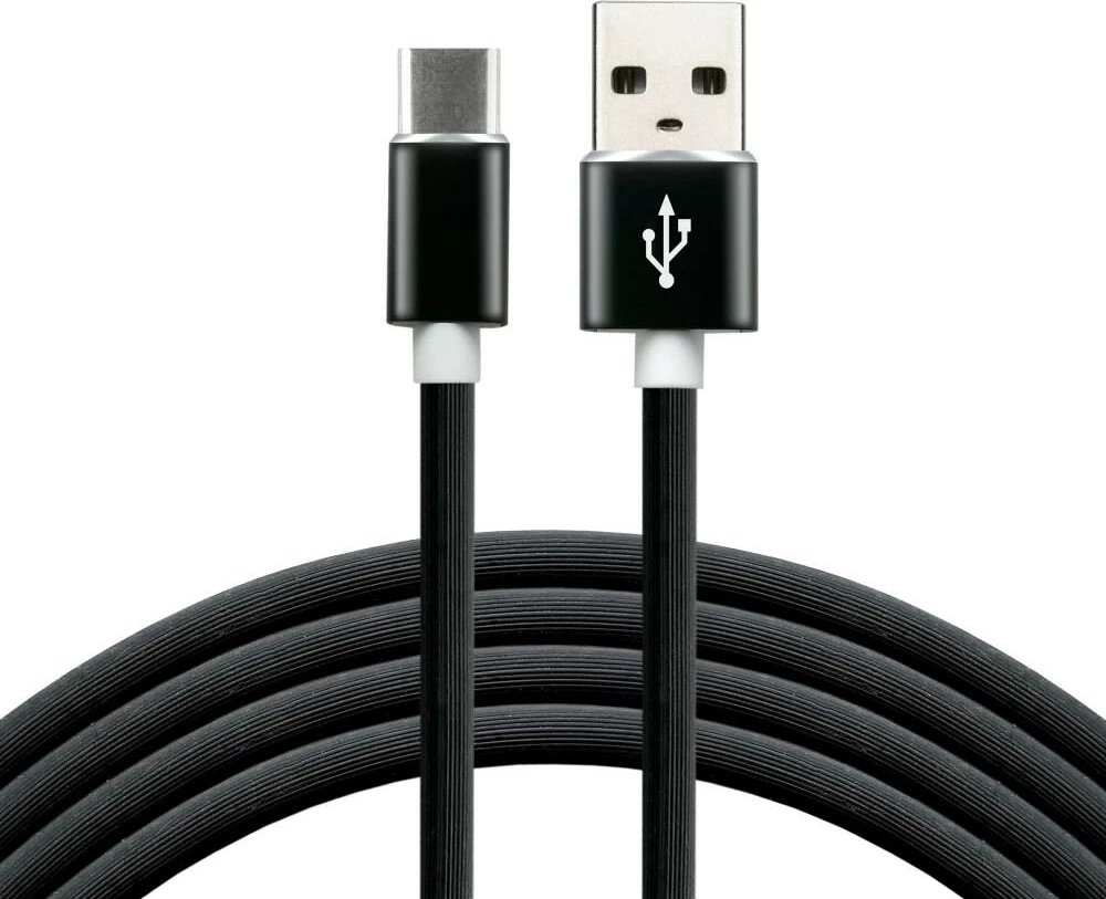 Kabllo USB-C everActive CBS-1CB, 1m, silikon, karikim i shpejtë, 3A, e zezë