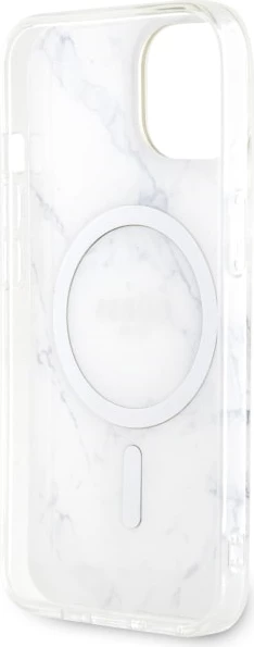 Mbështjellës Guess Marble MagSafe për iPhone 14 Plus 6.7", i bardhë