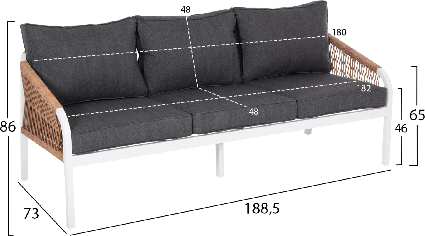 Set ulëse për kopsht MAERLY FH6056.01, 4 pjesë, i bardhë/antracit