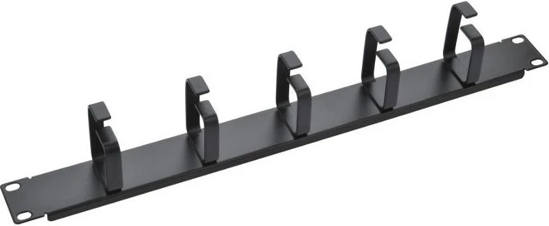 Organizuesi i Kabllave Techly 305922 për Kasë Rack 19", 1U, me 5 mbajtëse 65mm, ngjyrë e zezë