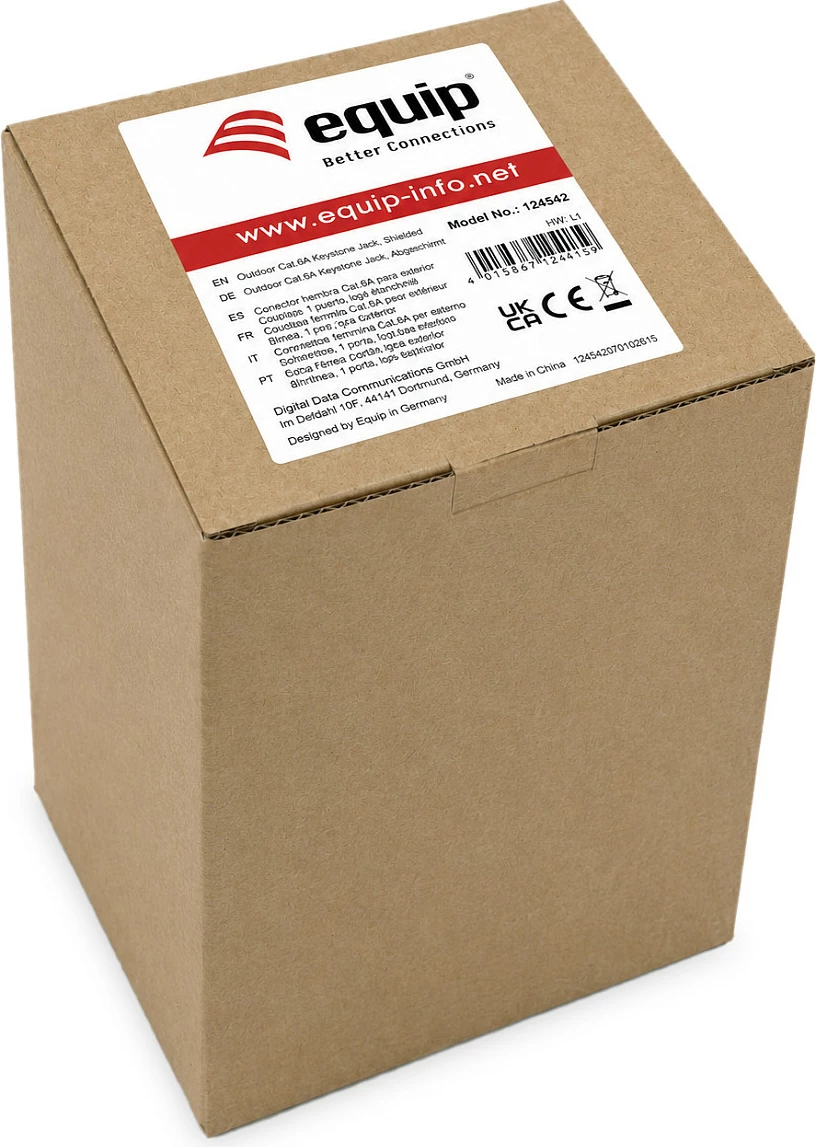 Kuti montimi EQUIP 1-Port Keystone, IP66, gri