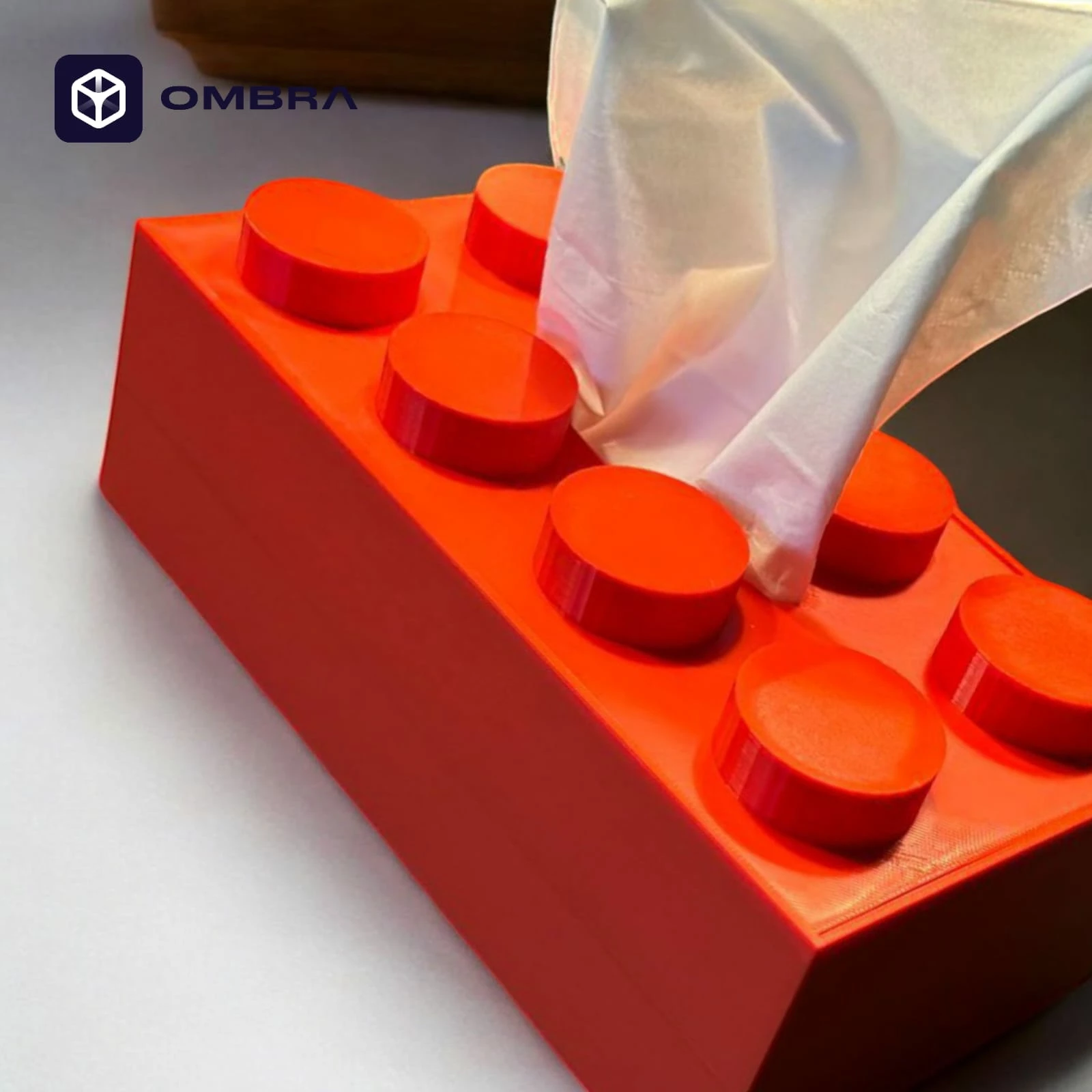 Dekor për peceta Tissue Box Brick, e kuqe