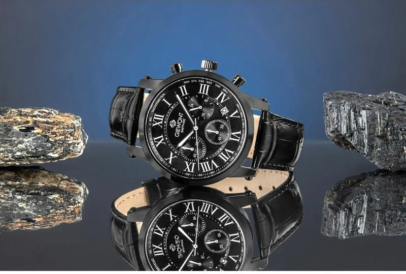 Orë dore meshkuj Giewont GW6260-A3, e zezë