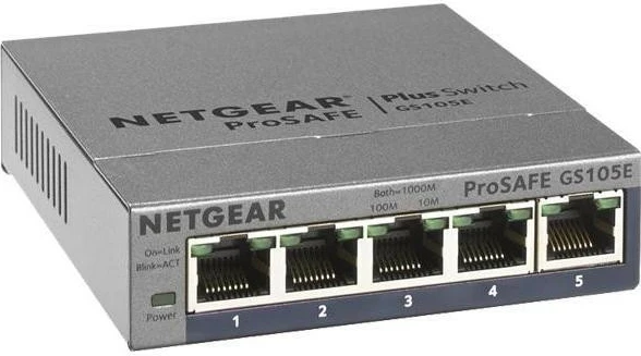 Switch Netgear GS105E-200PES, 5 porte, Gigabit, Manageable