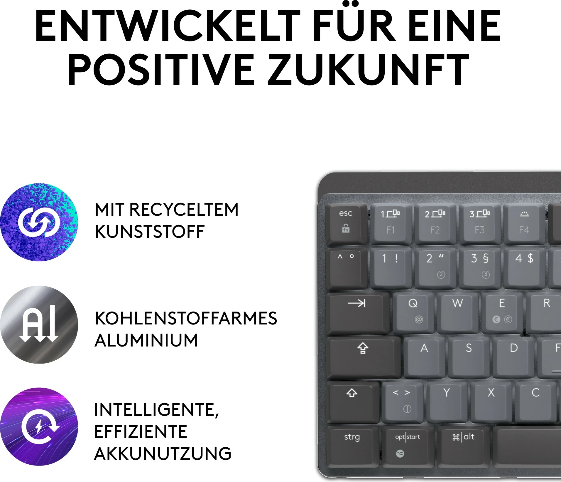 Tastierë mekanike Logitech MX Mechanical Mini, pa kabllo, grafit