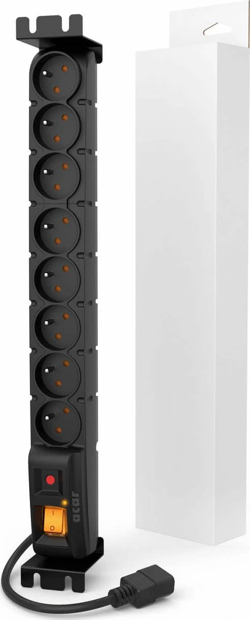 Shirit prizash Acar S8 RACK IEC (W0135), 8x 230V, kabllo 5 m, zi