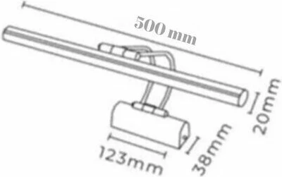 Llambë muri Opviq, Flüt, 50cm, LED, e zezë