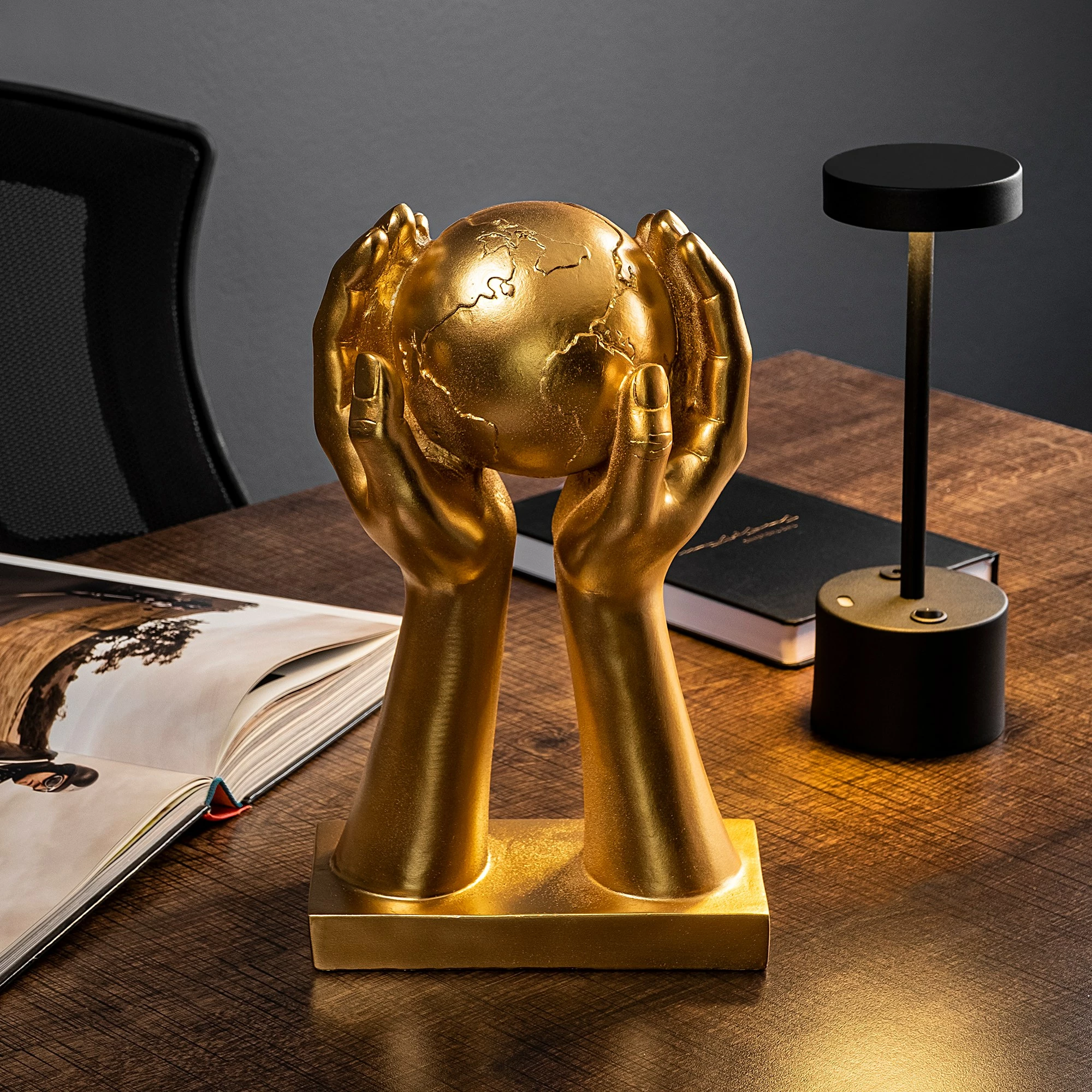 Objekt dekorativ Aberto Design, Global, ngjyrë ari