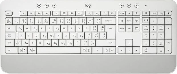Tastierë wireless Logitech Signature K650 920-010977, Logi Bolt/Bluetooth, me mbështetëse dore, layout SLO, bardhë