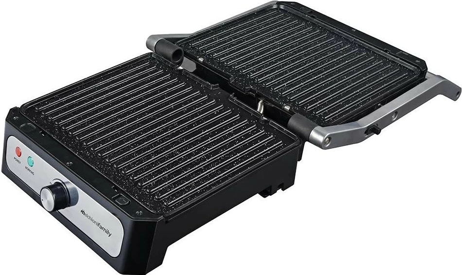 Grill tavoline Melchioni Iris 118330013, 1800W, inox, argjendtë