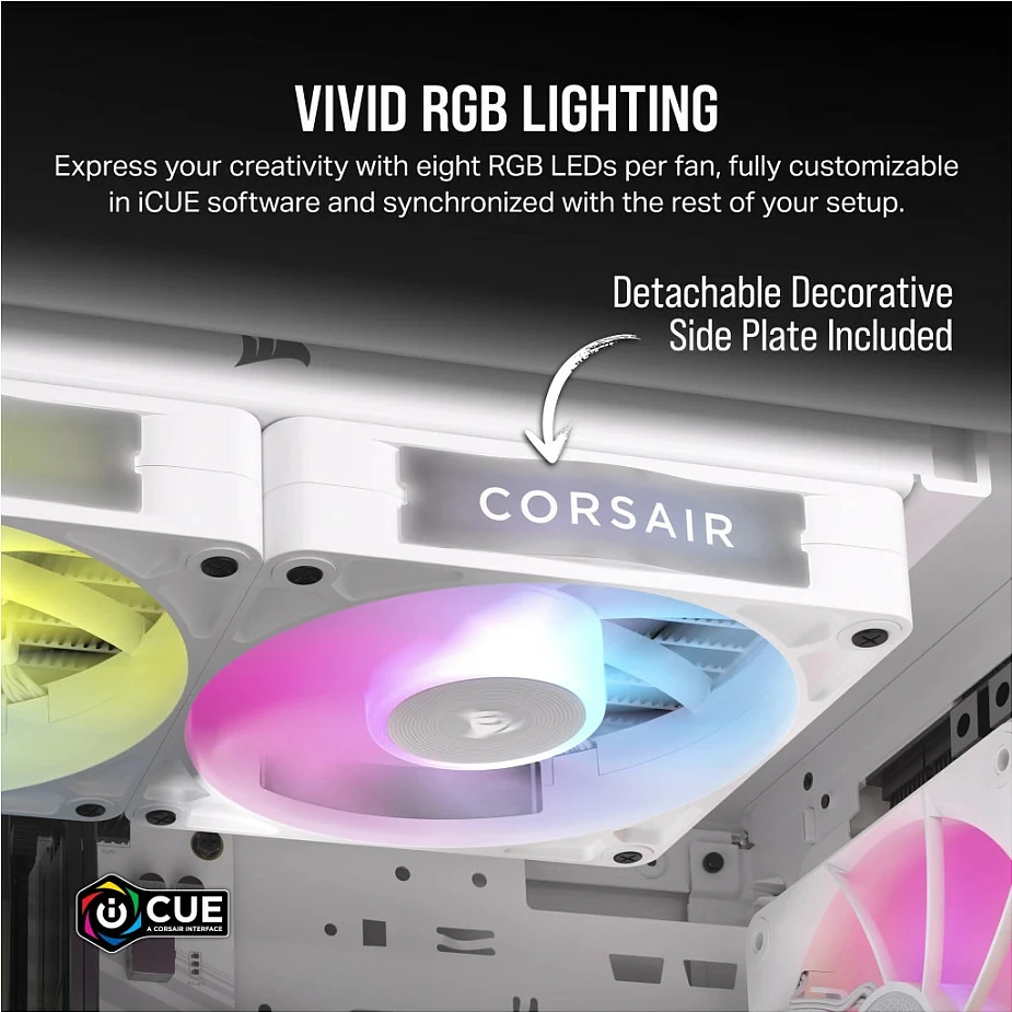 Ventilator kasë Corsair iCUE LINK RX120 RGB, 120mm, set 3 copë, i bardhë