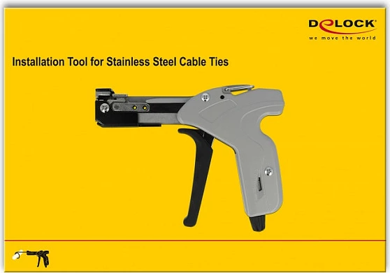 Mjet instalimi për lidhësa kabllosh inox DeLOCK 86503, 4.6–7.9 mm, zi/gri